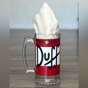 Custom Duff Beer Mug 🍺 Handcrafted Decal | Simpsons-Inspired Glassware